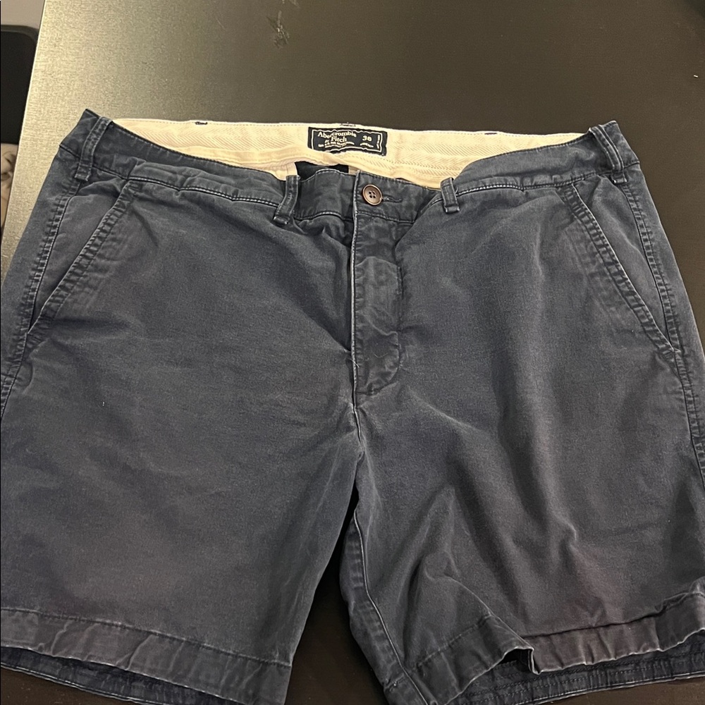 Abercrombie & Fitch Navy Men's Flat Front Shorts